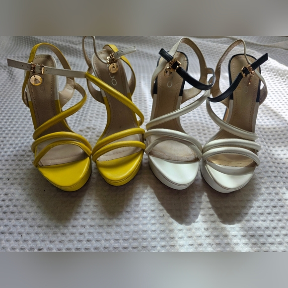 Aldo Shoes - Aldo Yellow and White Strappy Heels